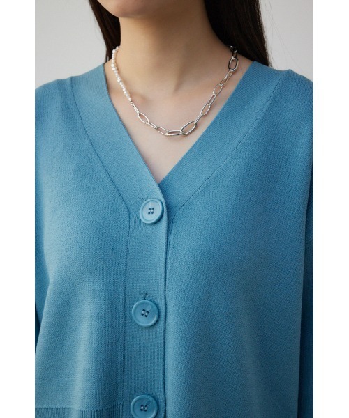 AZUL by moussy(アズールバイマウジー)の「パフスリーブショートカーディガン(カーディガン/ボレロ・レディース・アイボリー/ブラック/ライトブルー・FREE)」の21枚目の写真