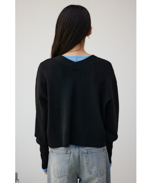 AZUL by moussy(アズールバイマウジー)の「パフスリーブショートカーディガン(カーディガン/ボレロ・レディース・アイボリー/ブラック/ライトブルー・FREE)」の7枚目の写真