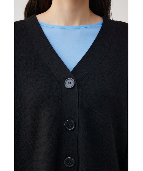 AZUL by moussy(アズールバイマウジー)の「パフスリーブショートカーディガン(カーディガン/ボレロ・レディース・アイボリー/ブラック/ライトブルー・FREE)」の11枚目の写真
