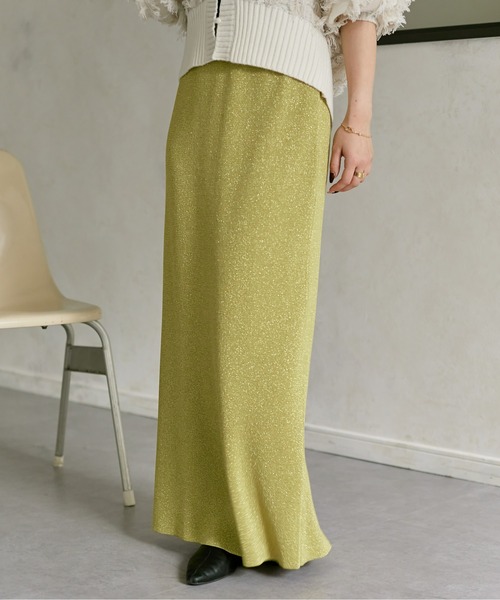 Thevon(ゼボン)の「ラメ混ニットナロースカート(スカート・レディース・グレー/ブラック/モカ/イエロー・FREE)」の10枚目の写真