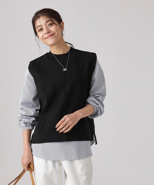 DRESKIP（ドレスキップ）の「◆【2点セット】ピンタックニットベスト＋ブラウス（その他トップス・レディース・ブラック/イエロー系その他/チャコールグレー/ベージュ・02/03/04）」の12枚目の写真