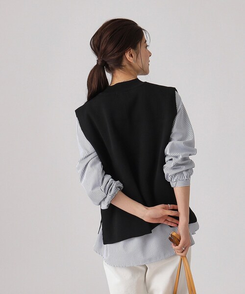 DRESKIP（ドレスキップ）の「◆【2点セット】ピンタックニットベスト＋ブラウス（その他トップス・レディース・ブラック/イエロー系その他/チャコールグレー/ベージュ・02/03/04）」の15枚目の写真