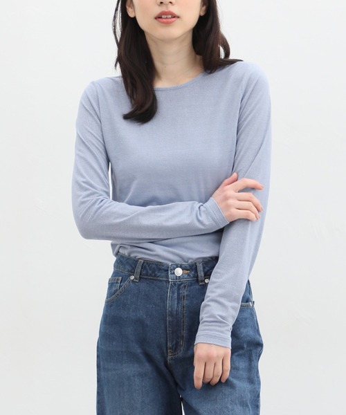 Honeys(ハニーズ)の「シアーラメ入りトップス(Tシャツ/カットソー・レディース・チャコールグレー/アイボリー/ブラック/ブルー系その他・S/M/L/LL)」の1枚目の写真