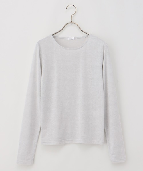 Honeys(ハニーズ)の「シアーラメ入りトップス(Tシャツ/カットソー・レディース・チャコールグレー/アイボリー/ブラック/ブルー系その他・S/M/L/LL)」の16枚目の写真