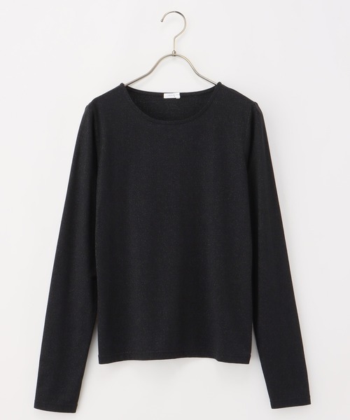 Honeys(ハニーズ)の「シアーラメ入りトップス(Tシャツ/カットソー・レディース・チャコールグレー/アイボリー/ブラック/ブルー系その他・S/M/L/LL)」の18枚目の写真