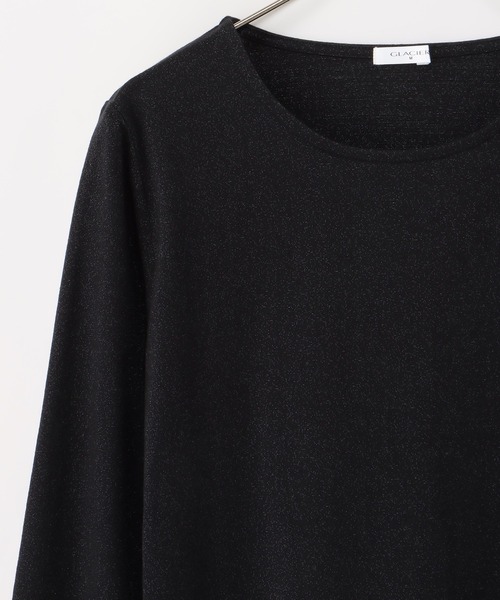 Honeys(ハニーズ)の「シアーラメ入りトップス(Tシャツ/カットソー・レディース・チャコールグレー/アイボリー/ブラック/ブルー系その他・S/M/L/LL)」の19枚目の写真