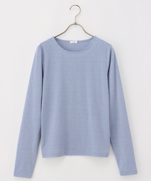 Honeys(ハニーズ)の「シアーラメ入りトップス(Tシャツ/カットソー・レディース・チャコールグレー/アイボリー/ブラック/ブルー系その他・S/M/L/LL)」の20枚目の写真
