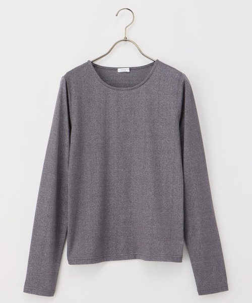 Honeys(ハニーズ)の「シアーラメ入りトップス(Tシャツ/カットソー・レディース・チャコールグレー/アイボリー/ブラック/ブルー系その他・S/M/L/LL)」の22枚目の写真