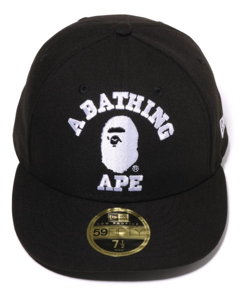 A BATHING APE（アベイシングエイプ）の「COLLEGE NEW ERA 59FIFTYOW PROFILE CAP（キャップ・メンズ・ブラック/ベージュ・MEDIUM/LARGE/XX-LARGE/SMALL/X-LARGE）」の3枚目の写真