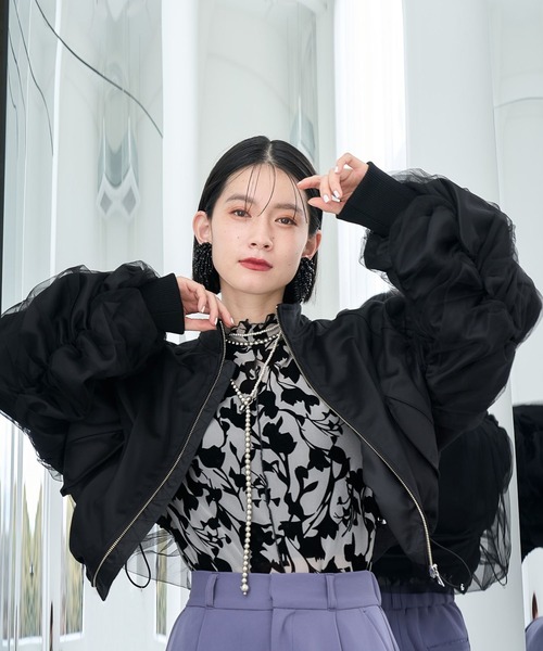 HARE（ハレ）の「ギャザーチュールレイヤーブルゾン(HARE)（ブルゾン