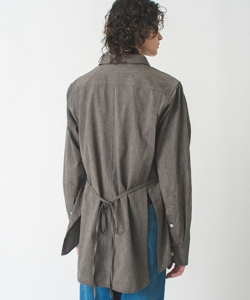 soduk(スドーク)の「back open dress shirt(シャツ/ブラウス・レディース・グリーン/グレー・FREE)」の2枚目の写真