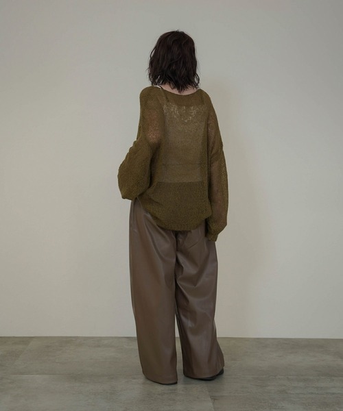 mimi toujours（ミミトゥジュール）の「モヘアタッチ シアー ニット プルオーバー mimi toujours×itsPeachi（ニット/セーター・レディース・カーキ/レッド/ブラック・フリー）」の17枚目の写真