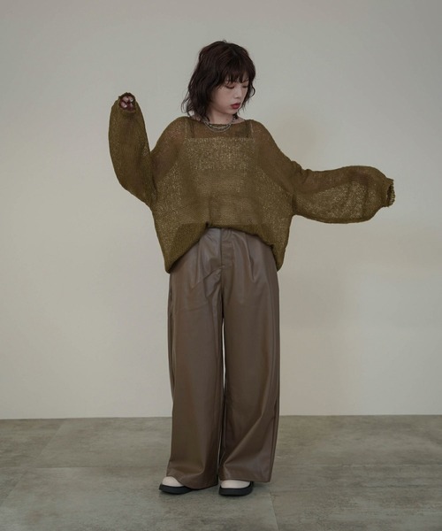 mimi toujours（ミミトゥジュール）の「モヘアタッチ シアー ニット プルオーバー mimi toujours×itsPeachi（ニット/セーター・レディース・カーキ/レッド/ブラック・フリー）」の18枚目の写真