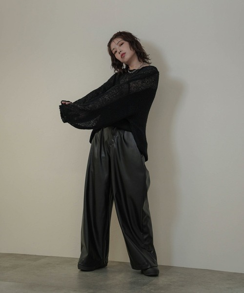 mimi toujours（ミミトゥジュール）の「モヘアタッチ シアー ニット プルオーバー mimi toujours×itsPeachi（ニット/セーター・レディース・カーキ/レッド/ブラック・フリー）」の8枚目の写真