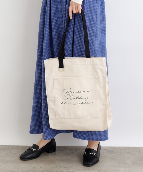 grove(グローブ)の「◆【大人の推し活】機能A4キャンバスロゴトート(トートバッグ・レディース・アイボリー系4/サックスブルー/ブラック/ベージュ/パープル/ピンク系1/ライトグリーン系・00)」の4枚目の写真