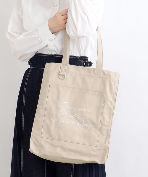 grove(グローブ)の「◆【大人の推し活】機能A4キャンバスロゴトート(トートバッグ・レディース・アイボリー系4/サックスブルー/ブラック/ベージュ/パープル/ピンク系1/ライトグリーン系・00)」の3枚目の写真