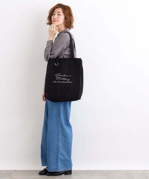 grove(グローブ)の「◆【大人の推し活】機能A4キャンバスロゴトート(トートバッグ・レディース・アイボリー系4/サックスブルー/ブラック/ベージュ/パープル/ピンク系1/ライトグリーン系・00)」の10枚目の写真