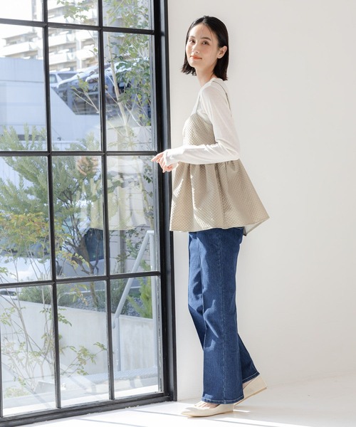 LAKOLE（ラコレ）の「ブラカットフクレジャガードキャミ / 108562（キャミソール・レディース・ブラウン系その他/アイボリー/ブラック・MEDIUM/SMALL）」の5枚目の写真