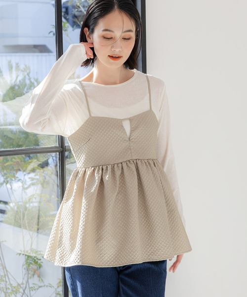 LAKOLE（ラコレ）の「ブラカットフクレジャガードキャミ / 108562（キャミソール・レディース・ブラウン系その他/アイボリー/ブラック・MEDIUM/SMALL）」の7枚目の写真