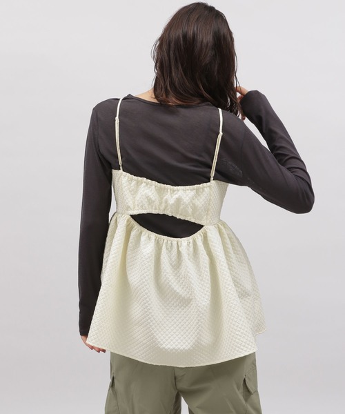 LAKOLE（ラコレ）の「ブラカットフクレジャガードキャミ / 108562（キャミソール・レディース・ブラウン系その他/アイボリー/ブラック・MEDIUM/SMALL）」の19枚目の写真