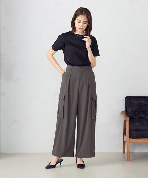 COMME CA ISM（コムサイズム）の「2WAY ワイド カーゴパンツ（カーゴパンツ・レディース・カーキ/チャコール・SMALL/MEDIUM/LARGE）」の4枚目の写真