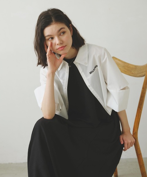 MILKFED.(ミルクフェド)の「BACK OPEN FLARE DRESS(ワンピース・レディース・ブラック/ブルー/オフホワイト・ONE SIZE)」の21枚目の写真