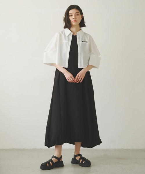 MILKFED.(ミルクフェド)の「BACK OPEN FLARE DRESS(ワンピース・レディース・ブラック/ブルー/オフホワイト・ONE SIZE)」の17枚目の写真