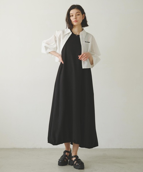 MILKFED.(ミルクフェド)の「BACK OPEN FLARE DRESS(ワンピース・レディース・ブラック/ブルー/オフホワイト・ONE SIZE)」の18枚目の写真