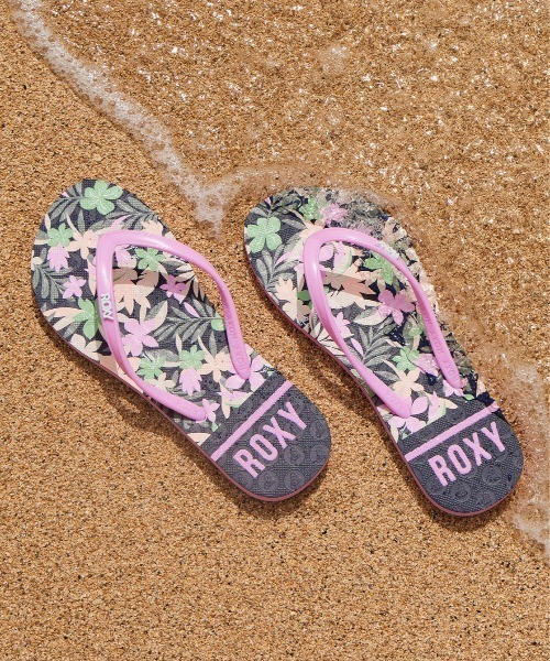 ROXY（ロキシー）の「RG VIVA STAMP II/ロキシーキッズビーサン（ビーチサンダル）（サンダル・キッズ・ネイビー/パープル/ブラック・22cm/20cm/18cm）」の2枚目の写真