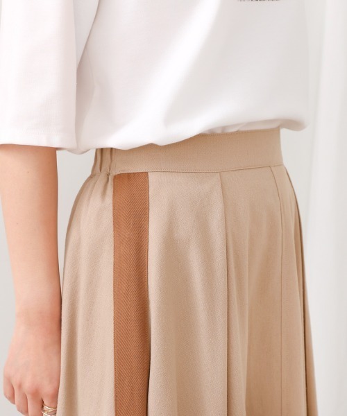 Bou Jeloud（ブージュルード）の「綿麻バイカラーテープスカート（スカート・レディース・ベージュ/チャコールグレー・38）」の16枚目の写真