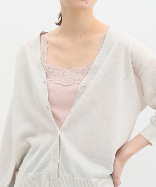 Honeys（ハニーズ）の「テレコレースキャミソール（キャミソール・レディース・ネイビー/ピンク/ブラック/サックスブルー/アイボリー/オフホワイト/モカ/グリーン・S/M/L/LL）」の8枚目の写真