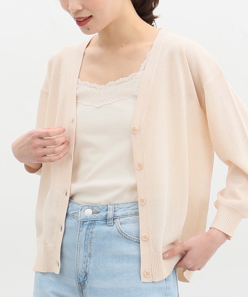 Honeys（ハニーズ）の「テレコレースキャミソール（キャミソール・レディース・ネイビー/ピンク/ブラック/サックスブルー/アイボリー/オフホワイト/モカ/グリーン・S/M/L/LL）」の9枚目の写真