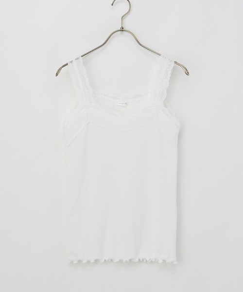 Honeys（ハニーズ）の「テレコレースキャミソール（キャミソール・レディース・ネイビー/ピンク/ブラック/サックスブルー/アイボリー/オフホワイト/モカ/グリーン・S/M/L/LL）」の11枚目の写真