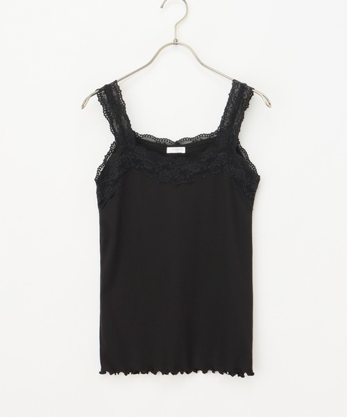 Honeys（ハニーズ）の「テレコレースキャミソール（キャミソール・レディース・ネイビー/ピンク/ブラック/サックスブルー/アイボリー/オフホワイト/モカ/グリーン・S/M/L/LL）」の14枚目の写真