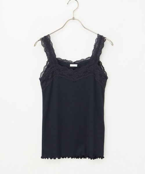 Honeys（ハニーズ）の「テレコレースキャミソール（キャミソール・レディース・ネイビー/ピンク/ブラック/サックスブルー/アイボリー/オフホワイト/モカ/グリーン・S/M/L/LL）」の17枚目の写真