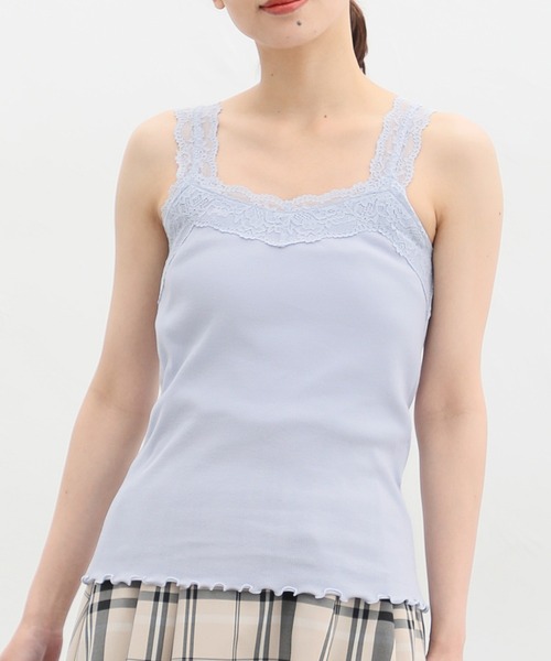 Honeys（ハニーズ）の「テレコレースキャミソール（キャミソール・レディース・ネイビー/ピンク/ブラック/サックスブルー/アイボリー/オフホワイト/モカ/グリーン・S/M/L/LL）」の22枚目の写真