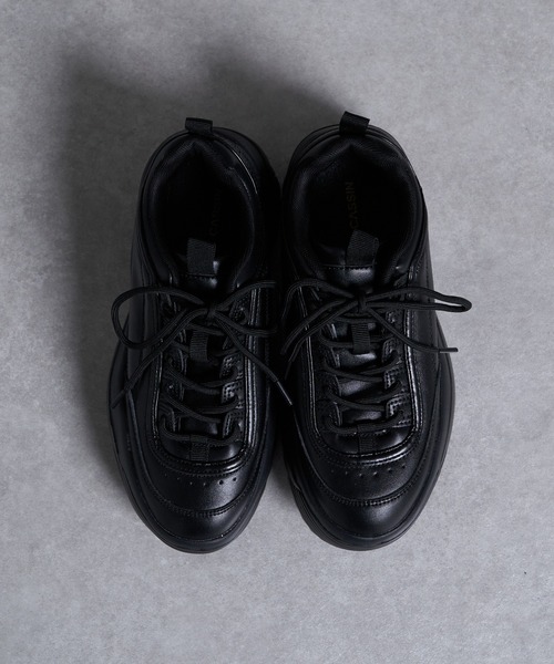 RAY CASSIN（レイカズン）の「厚底レースアップスニーカー（スニーカー・レディース・ブラック/ホワイト・SMALL/MEDIUM/LARGE）」の8枚目の写真