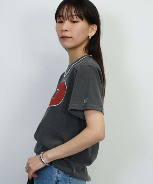 BARNYARDSTORM（バンヤードストーム）の「BARNYARDSTORM / 【PARROTT CANVAS】PCクラシックT（Tシャツ/カットソー・レディース・アイボリー/チャコール・FREE）」の4枚目の写真