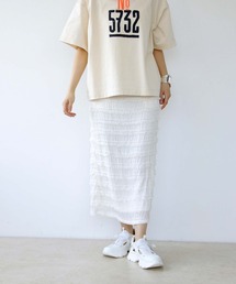 シアーフリンジジャガードスカート