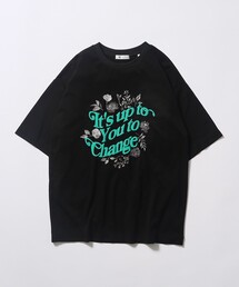tk.TAKEO KIKUCHI | ウェーブレタードフラワーTシャツ(Tシャツ/カットソー)