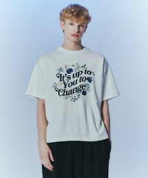 tk.TAKEO KIKUCHI | ウェーブレタードフラワーTシャツ(Tシャツ/カットソー)
