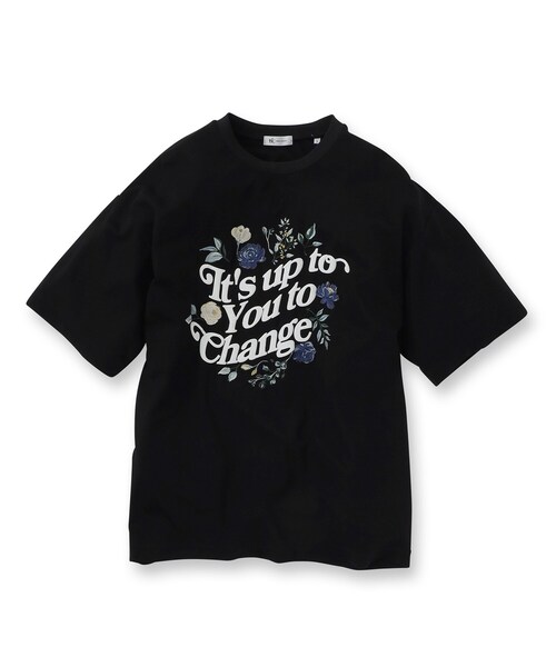 tk.TAKEO KIKUCHI(ティーケータケオキクチ)の「◆ウェーブレタードフラワーTシャツ(Tシャツ/カットソー・メンズ・ホワイト/ブラック/ブラック系4・02/03)」の13枚目の写真