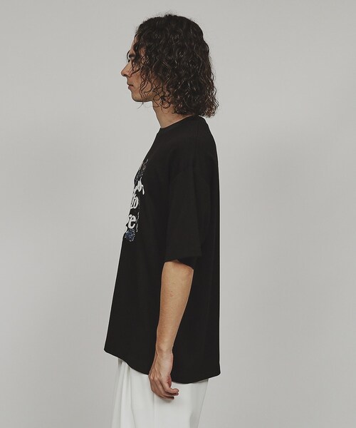 tk.TAKEO KIKUCHI(ティーケータケオキクチ)の「◆ウェーブレタードフラワーTシャツ(Tシャツ/カットソー・メンズ・ホワイト/ブラック/ブラック系4・02/03)」の15枚目の写真