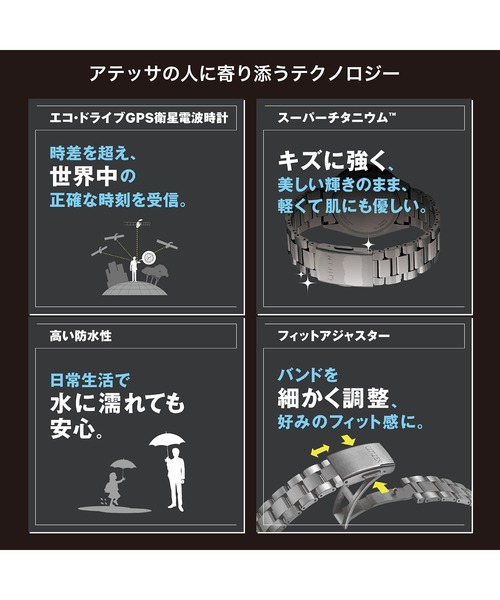 ATTESA（アテッサ）の「ATTESA アテッサ 光発電エコ・ドライブ電波時計 ムーンフェイズ（アナログ腕時計・メンズ・シルバー・FREE）」の18枚目の写真