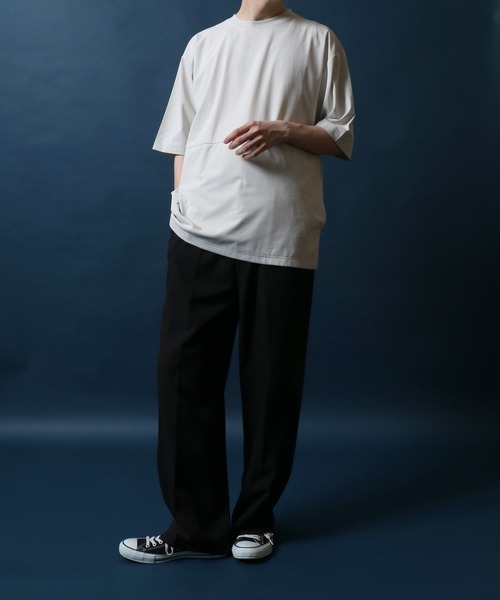 ANPAS（アンパス）の「Plain Color T-Shirt with Pocket/ポケット付き 無地 Ｔシャツ 半袖 メンズ レディース 速乾 UVカット（Tシャツ/カットソー・メンズ・スミクロ/ネイビー/ライトグレー/サックスブルー・M/L/LL）」の5枚目の写真