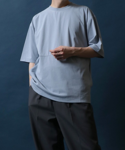 ANPAS（アンパス）の「Plain Color T-Shirt with Pocket/ポケット付き 無地 Ｔシャツ 半袖 メンズ レディース 速乾 UVカット（Tシャツ/カットソー・メンズ・スミクロ/ネイビー/ライトグレー/サックスブルー・M/L/LL）」の10枚目の写真