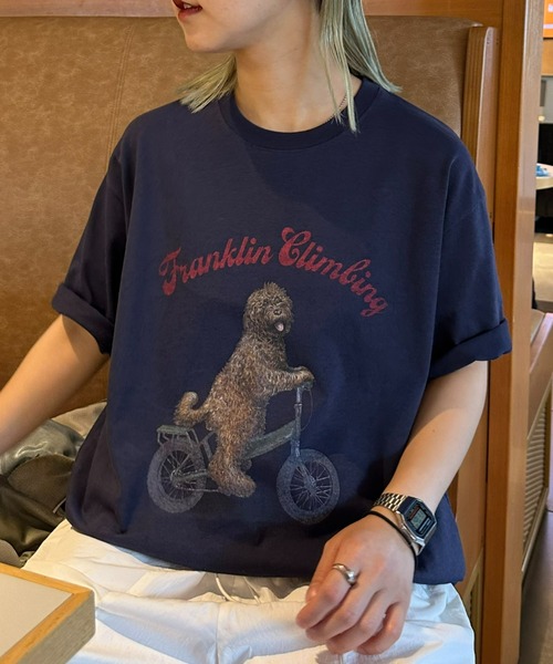 Franklin Climbing（フランクリンクライミング）の「【Franklin Climbing】ラブラドゥードル＆e-bike半袖Tee（Tシャツ/カットソー・メンズ・ブラック/ライトグレー/ホワイト/ネイビー・X-LARGE/LARGE/MEDIUM）」の4枚目の写真