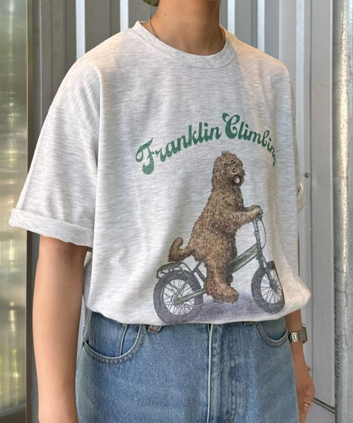 Franklin Climbing（フランクリンクライミング）の「【Franklin Climbing】ラブラドゥードル＆e-bike半袖Tee（Tシャツ/カットソー・メンズ・ブラック/ライトグレー/ホワイト/ネイビー・X-LARGE/LARGE/MEDIUM）」の3枚目の写真