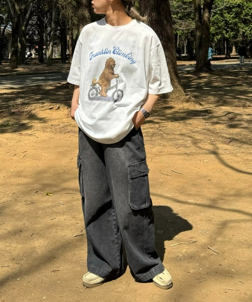 Franklin Climbing（フランクリンクライミング）の「【Franklin Climbing】ラブラドゥードル＆e-bike半袖Tee（Tシャツ/カットソー・メンズ・ブラック/ライトグレー/ホワイト/ネイビー・X-LARGE/LARGE/MEDIUM）」の10枚目の写真