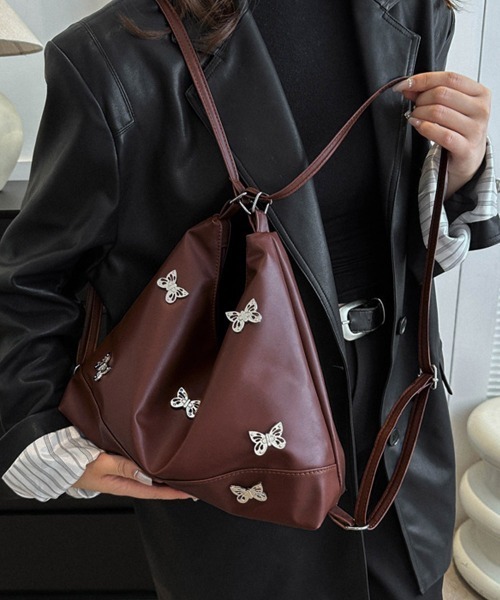 Miniministore(ミニミニストア)の「ショルダーバッグ リュック 3way韓国(ショルダーバッグ・レディース・ブラウン/ブラック/オフホワイト/シルバー・FREE)」の16枚目の写真